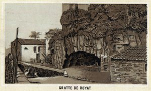 Grotte de Royat (Puy-de-Dome och regionen Auvergne). Kromolitografi från slutet av 1800-talet. av Unknown artist
