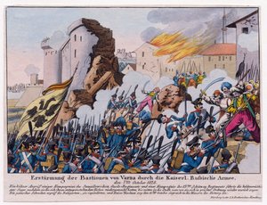 Guerre russo-turque de 1828-1829 - Den ryska arméns stormning av bastionerna i Varna i september 1828 par Anonymous av Unknown artist