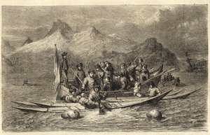 Harp Seal Hunt - Säljakt på Grönland - Gravyr från "" The Illustrous Universe"" 1866 av Unknown artist