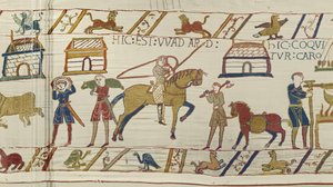 Här är Wadard, Bayeux Tapestry (ullbroderi på linne) av Unknown artist