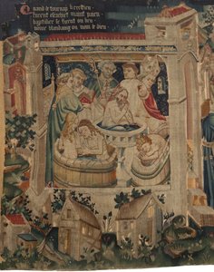 Historia om Saint Piat och Saint Eleuthère, Scen 7: Dop av de exilkristna av Unknown artist