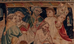 Historia om Saint Piat och Saint Eleuthère, scen 7 dop av de exil kristna, Detalj. Dopet. av Unknown artist