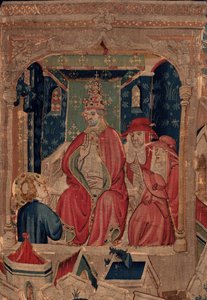 Historia om Saint Piat och Saint Eleuthère, scen 9 Saint-Éleuthère bekräftas som biskopen av Tournai (Au boin saint l