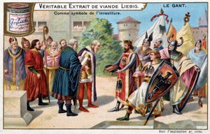 Handskens historia: handsken som symbol för investituren - Liebig-kromolitografi av Unknown artist