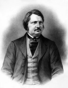 Honore de Balzac (1799-1850) fransk författare, ca. 1840 (gravyr) av Unknown artist