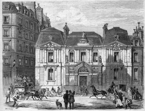 Hotel Carnavalet på gatan som då hette Culture Sainte Catherine i Paris idag Musee Carnavalet rue de Sevigne i stadsdelen Marais. Gravyr i "" L