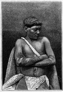 Human Zoo: ung galibi man (indianer) på Jardin d