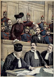 Humbertfallet: rättegången mot Therese Humbert (1856-1918), representerad av en fransk skurk, som utgav sig för att vara arvet efter en amerikansk miljonär. 1903 Privat samling av Unknown artist