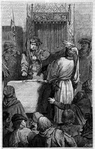 Hundraåriga kriget - La Jacquerie (1358): köpmannen Etienne Marcel (1315-1358) och ledaren Jean Maillart, en av ledarna för det rojalistiska partiet, under Jacquerie, en revolt av bönderna mot den franska adeln. Gravyr i ”Le journal av Unknown artist