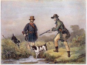 Jägare i kärren Tryck av 1800-talets Gien, jaktmuseum av Unknown artist