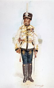 Hussard från det ryska gardet under Nicholas II av Unknown artist