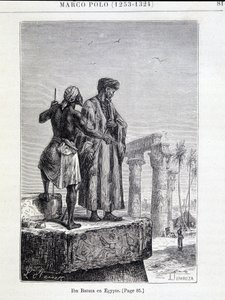 Ibn Battuta (1307-1377) i Egypten - i "" Discovery of the Earth"" av Jules Verne av Unknown artist
