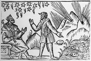 Ichthyomancy: Divination by the Movement of Fish - i "History of Gentibus Septentrionalibus" (History of the Peoples of the North) av Olaus Magnus, Rom av Unknown artist