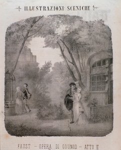 Illustration till andra akten av Faust av Charles Gounod av Unknown artist
