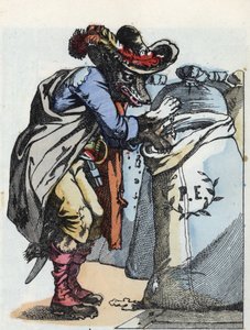 Illustration av berättelsen "Compere le Loup, Maitre Renard, Comere la Chevre et ses petits biquets"" efter en fabel av Jean de la Fontaine. I "" Sagor från hemmet för de minsta"". Anonym gravyr från 1800-talet. av Unknown artist