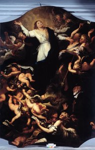 Obefläckad befruktning med St Philip Neri (målning av Unknown artist