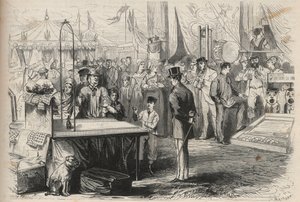 Den kejserliga prins Eugene Louis Joseph (1856-1879) vid högtiden i Fontainebleau. Han försöker dekoifiera en docka med hjälp av en boll som hänger i ett snöre. Gravyr i "The Universe illustrious" av Unknown artist