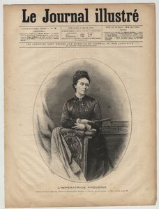 Imponera Frederic - Victoria av Storbritannien (1840-1901) Victoria Adelaide Marie Louise från Storbritannien, kunglig prinsessa av Storbritannien och Irland -Victoria, Princess Royal (kejsarinna Frederick) - omslag till "The Illustrous Journal" från mars  av Unknown artist