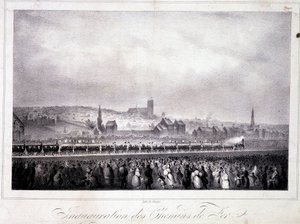 Invigning av den belgiska järnvägen i Bryssel, 5 maj av Unknown artist