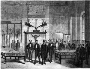Invigning av Musee Gallo Romain (Gallo-Romain) på Chateau Saint Germain en Laye (Saint-Germain-en-Laye) av Napoleon III (Charles Louis Napoleon Bonaparte av Unknown artist