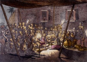 Indisk kultur och civilisation: Bröllopsceremoni i Indien. av Unknown artist