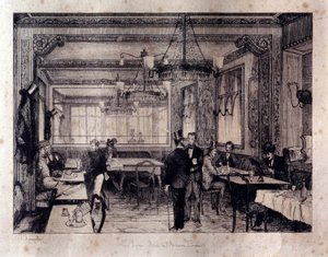 Vy från insidan av kaféet Le Procope i rue de l