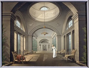 Interiör av voljären i Pavlovsk-palatset. Anonym målning. Akvarell och tusch, mitten av 1800-talet. Klassicism. State Open Air Museum Pavlovsk Palace, Sankt Petersburg. av Unknown artist