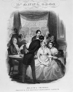 Interiör av en loge av teatro alla Scala. 1844. av Unknown artist
