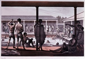 Interiör av en simskola, London, tidigt 1800-tal. av Unknown artist