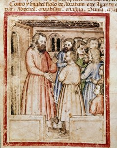 Jacob och hans tolv barn Miniatyr från codex 212 (eller Padovano Codice eller Bible of Padua) 1390-1400 Rovigo, Accademia dei Concordi av Unknown artist