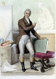 Jacques Louis David fransk målare och serietecknare (1748-1825) i Ed. Mennechet, "" Le Plutarque francais"" av Unknown artist