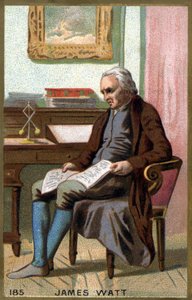 James Watt (1736 -1819) på sitt kontor. 1800-talets kromolitografi. av Unknown artist