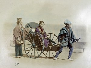 Japansk rickshaw, cirka 1900 av Unknown artist