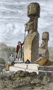 Jean-Francois Galaup, Comte de La Perouse engelsk navigatör och upptäcktsresande, på Påskön under sin asiatiska resa av Unknown artist