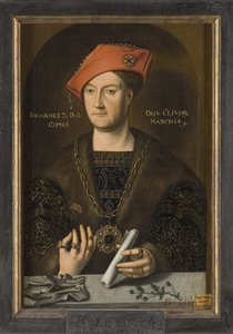 Jean II de Cleves, dit le Clement - Porträtt av Johannes II (1458-1521), hertig av Cleves, greve av Markus, anonym . Olja på duk. Mått: 66x45 cm. Nationalmuseum Stockholm av Unknown artist