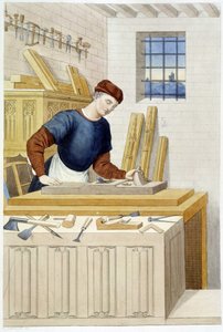 Snickeri på 1500-talet - gravyr av Unknown artist