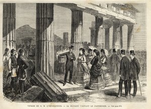 Kejsarinnan Eugenies resa i Grekland - Impress Eugenies resa till Grekland - Parthenons besök i Athene - 1869 av Unknown artist