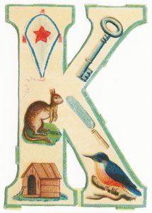 A: Insekter, drakar, kängurur, barrträd, kennlar, kungsfiskare (svart litho) av Unknown artist