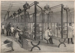 Brevpost: sortering av kuvert på Hotel des Posts i Paris - Gravyr i "La Science francaise"" av Unknown artist