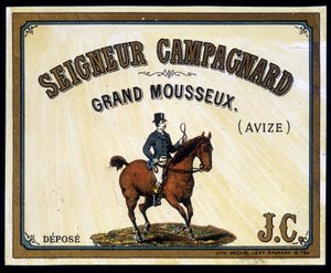 Etikett för "" Lord Campagnard - Great sparkling"" (Avize), sd. 1800-talet. av Unknown artist