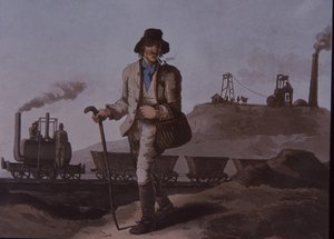 Arbetare, tidig industriell revolution, tidigt 1800-tal (färg litho) av Unknown artist