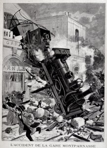 Olyckan vid Gare Montparnasse i Paris - i "" Le Petite Journal" av Unknown artist