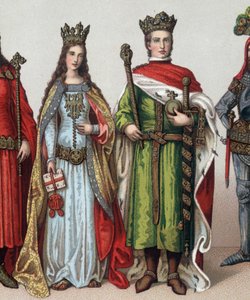 Ladislas II eller V Jagellon (1350-1434), storhertig av Litauen och kung av Polen. Kromolitografi av 1800-talet. av Unknown artist