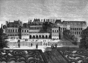 Det tidigare Palais Cardinal, nu Palais Royal i Paris - i "Histoire de France"" av Henri Martin, sd. 1800-talet av Unknown artist