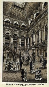 Stor trappa av den nya Operan (Opera Garnier) i Paris. av Unknown artist
