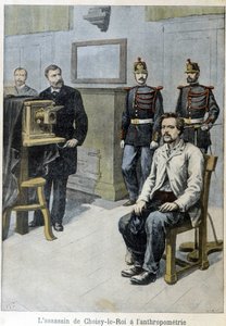 Mördaren av Choisy-le-Roi till antropometrin (och herr Alphonse Bertillon) - i "" Le Petite Journal", maj 1899 av Unknown artist