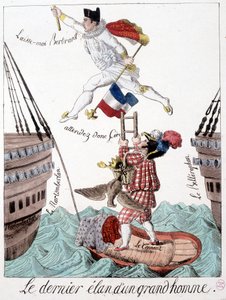 Det sista strecket av en stor man: karikatyr av Napoleon och general Bertrand - i "" Napoleon 1er, karikatyrer, dummysamling", Paris av Unknown artist