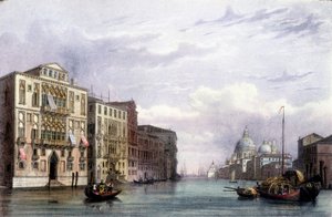 Canal Grande - i "Album med de viktigaste utsikterna över Venedig", ill. av Marco Moro, red. Gio Brizeghel, v.1840 av Unknown artist