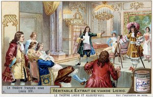 Fransk teater under Ludvig XIV (1638-1715) - Kromolitografi Liebig av Unknown artist