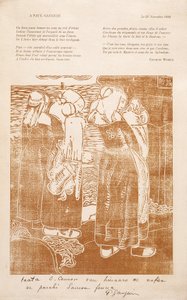 Les Bretonnes (The Breton Women) (träblockstryck) av Unknown artist